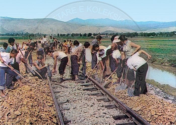 7 November 1947, Durres-Peqin; a railway with volunteer work