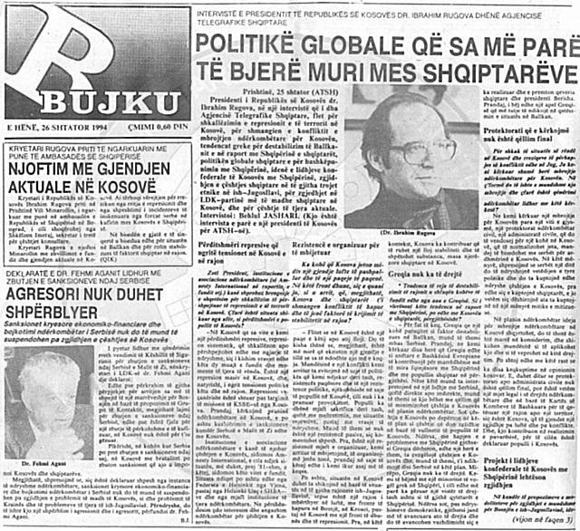 18 January 1991, was published “Bujku” newspaper, in Pristine