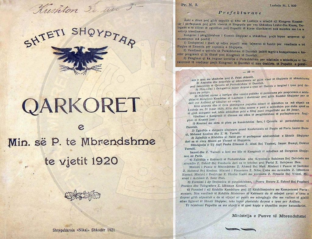 31 January 1920, was approved “The Statute of Lushnja” or the first Albanian Constitution