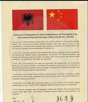 24 January 1991, cooperation agreement between the Albanian and Chinese television