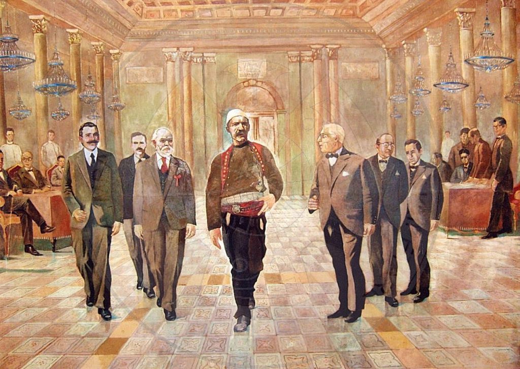 29 March 1913, Ismail Qemali, Luigj Gurakuqi and Isa Boletini went to Londra