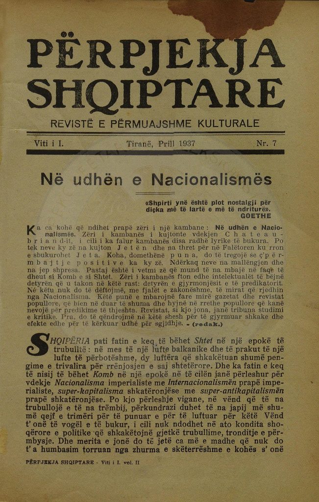 4 April 1937, the newspapers of Tirana wrote for the working issue with long-term plans