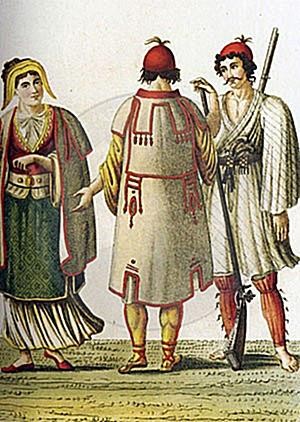 28 March 1805, the British Colonel describes the fantastic Albanian costumes of Morea