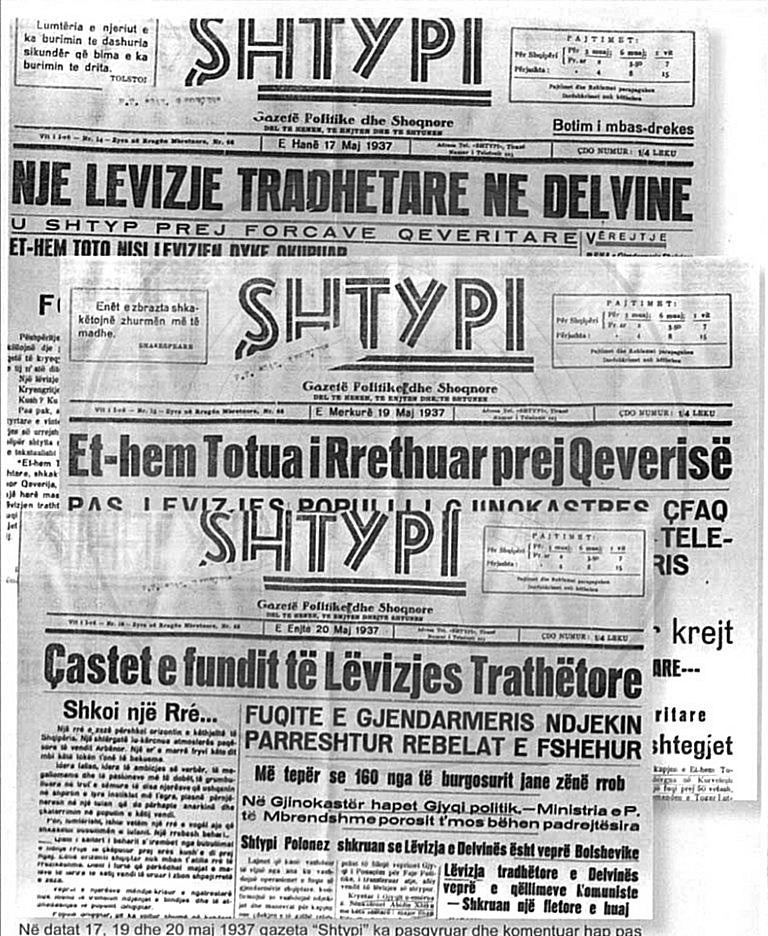 18 April 1937, was published the first number of  “Shtypi” newspaper