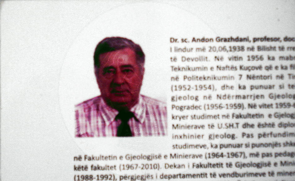 20 June 1938, was born in Bilisht, Professor Doctor of Science, Andon Grazhdani