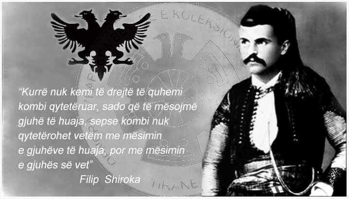 3 Gusht 1859, lindi patrioti Filip Shiroka