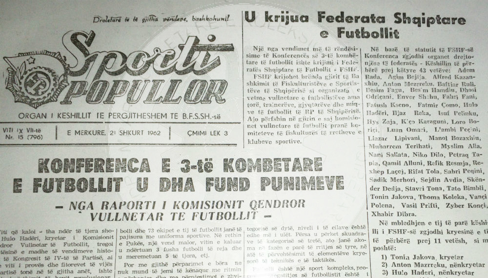 30 July 1945, was published the first number of the newspaper “Sport”