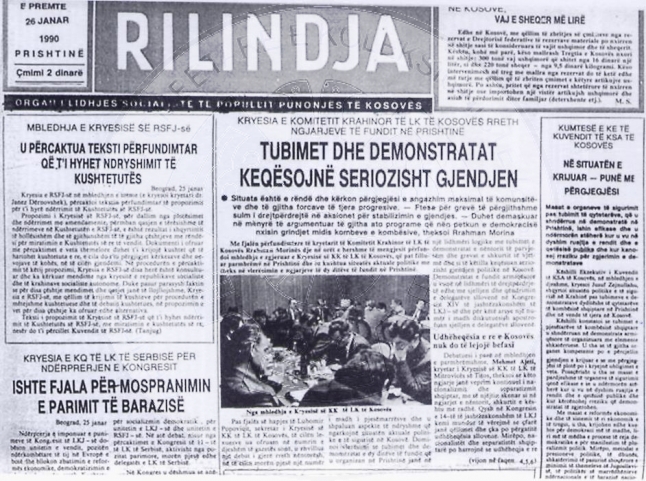 7 August 1990, Serbia stops Kosovo’s “Revival” newspaper